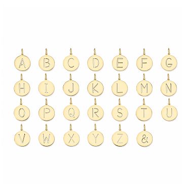 Eva Initial Charm, Gold Plate, 0.5"