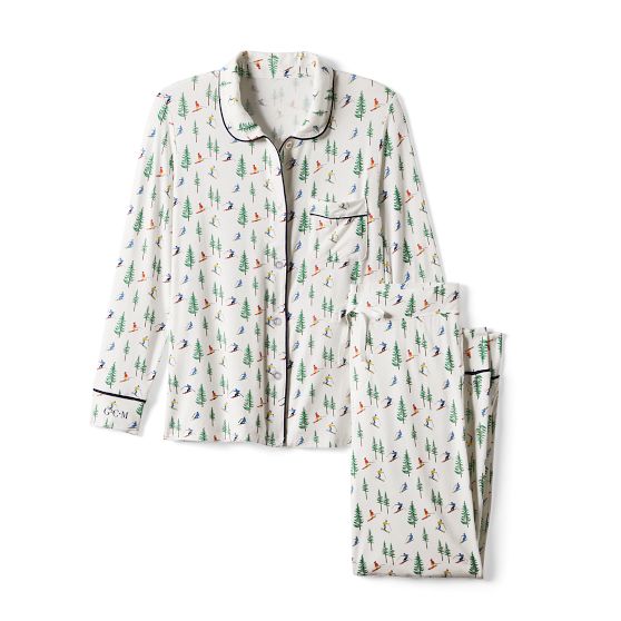 Printed Pajama Set, Ski Resort, Large