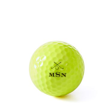 Personalized Golf Balls, Set of 12, Neon Yellow