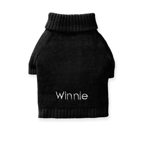 Knit Dog Sweater, Black, XS