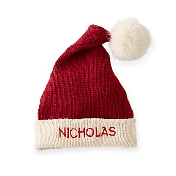 Floppy Knit Santa Hat, Adult, Red