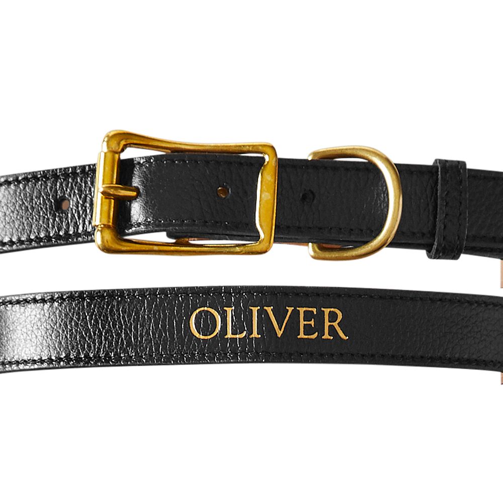 Leather Pet Collar, Small, Black