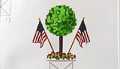 American Flag Topiary