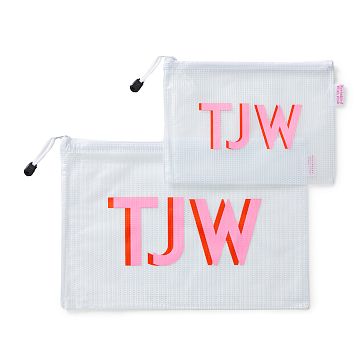 Poolside Clear Pouch Set, White