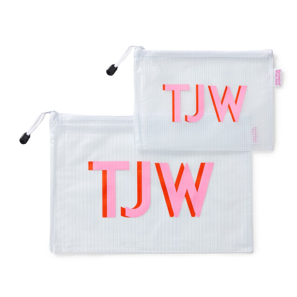 Poolside Clear Pouch Set, White