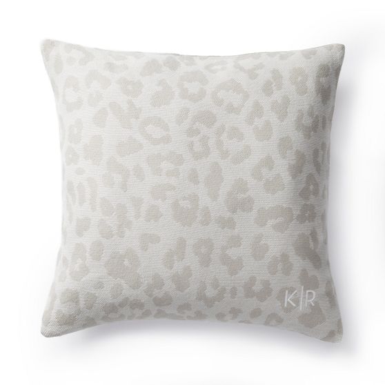Italian Leopard Print Pillow Cover, 20X20, Ivory