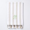 Cabana Stripe Lightweight Turkish Towel, Flax, Single