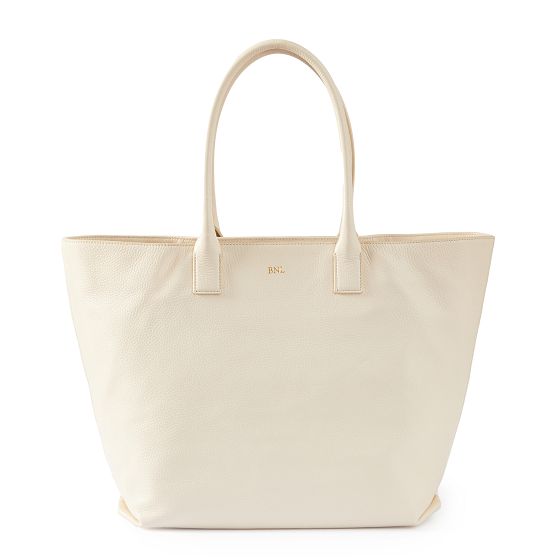 Classic Leather Tote, Ivory