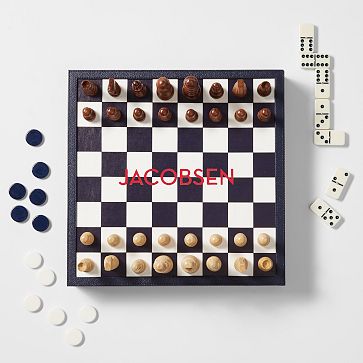 3-in-1 Chess, Checkers, and Dominoes Game Set