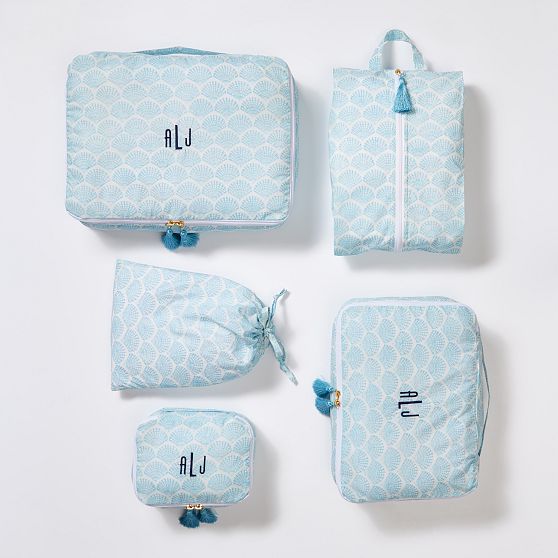 5 Piece Block Print Packing Cube Set
