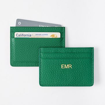 Leather Card Case, Kelly Green