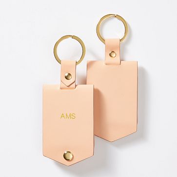 Leather Photo Keychain, Blush