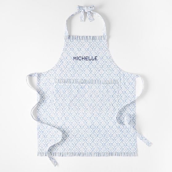 Block Print Ruffle Apron