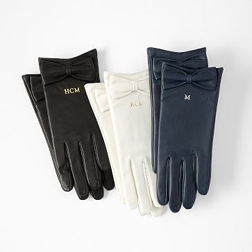 Bow Leather Gloves