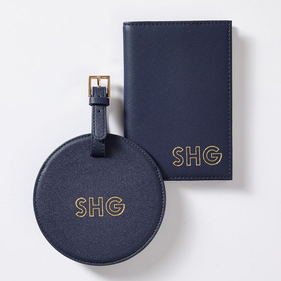 Fillmore Vegan Leather Circle Luggage Tag And Passport Case