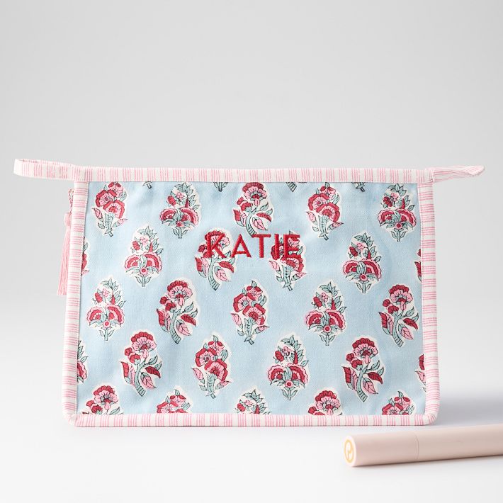 Block Print Canvas Pouch