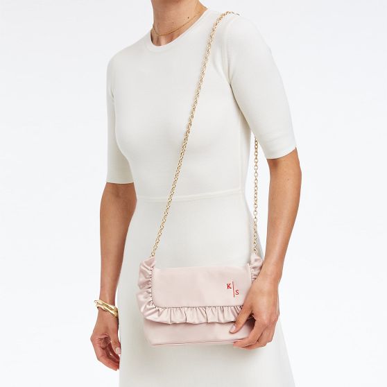 Satin Ruffle Clutch