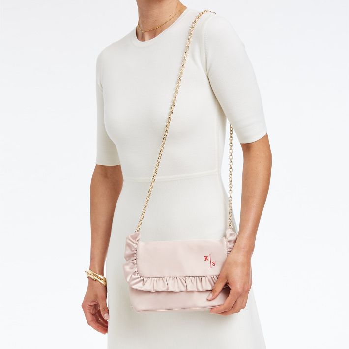 Satin Ruffle Clutch