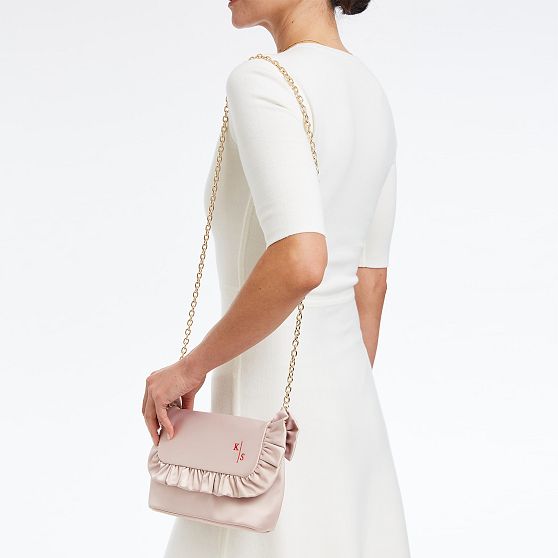 Satin Ruffle Clutch