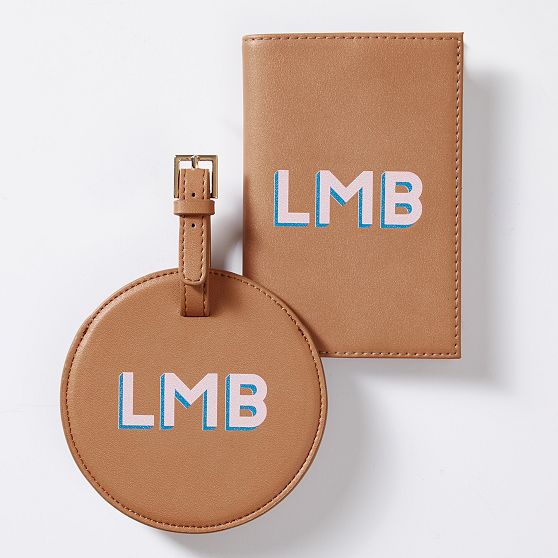 Fillmore Vegan Leather Circle Luggage Tag And Passport Case