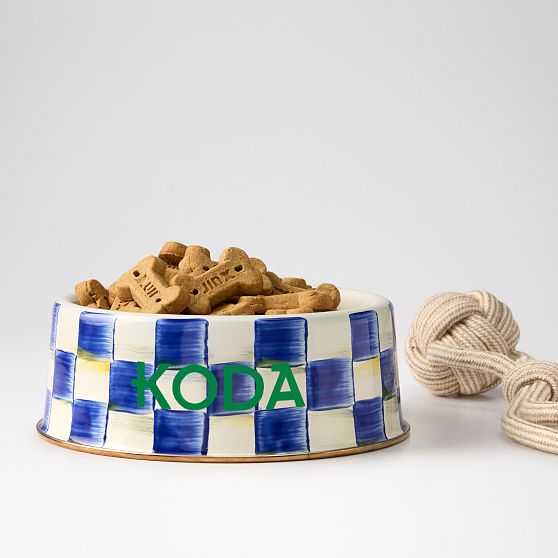 MacKenzie-Childs Royal Check Pet Dish