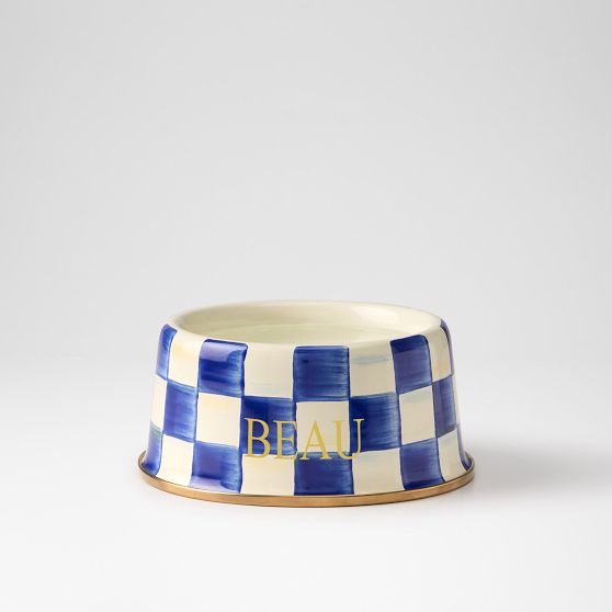 MacKenzie-Childs Royal Check Pet Dish