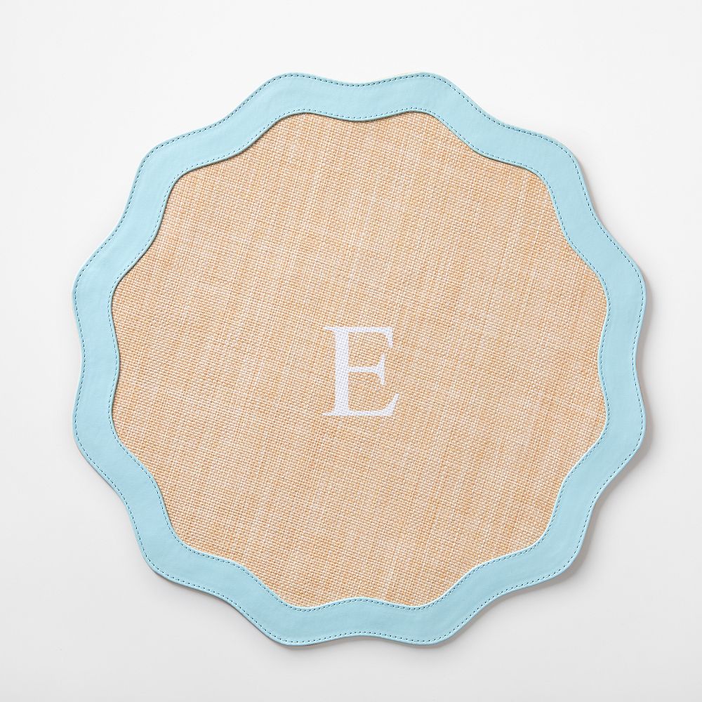 Raffia Wave Placemat, Single, Blue