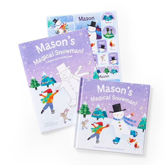 &quot;My Very Magical Snowman&quot; Personalized Children's Book and Sticker Gift Set