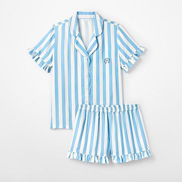 Ruffle Sateen Short Pajamas