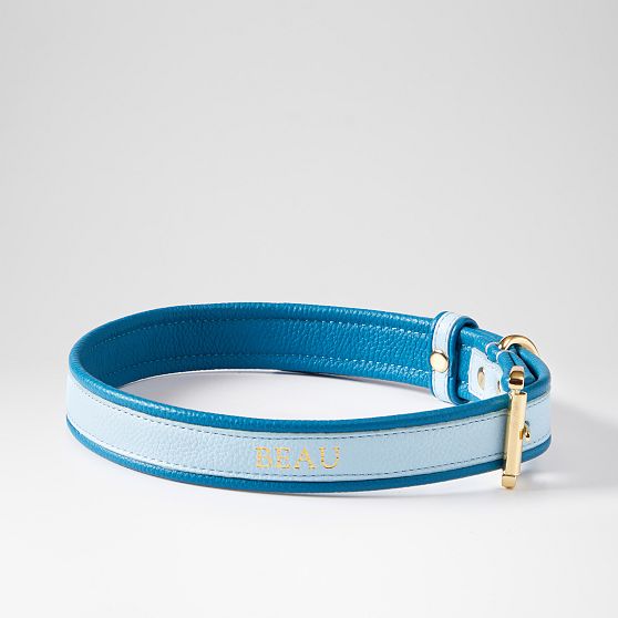 Two-Color Leather Dog Collar
