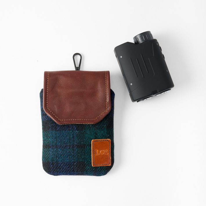 Leather and Tweed Golf Rangefinder Case