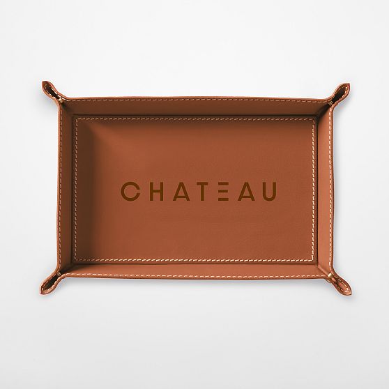 Rustic Leather Catchall Tray