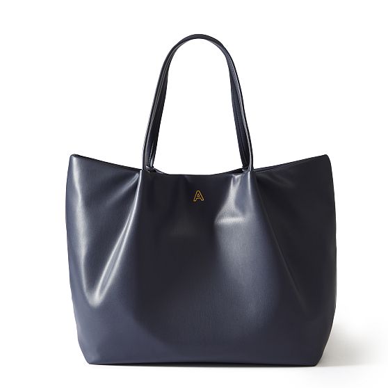 Vegan Leather Ruched Tote