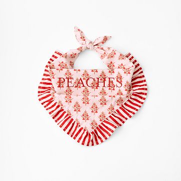 Block Print Heart Dog Bandana, Small-Medium
