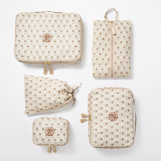 5 Piece Block Print Packing Cube Set