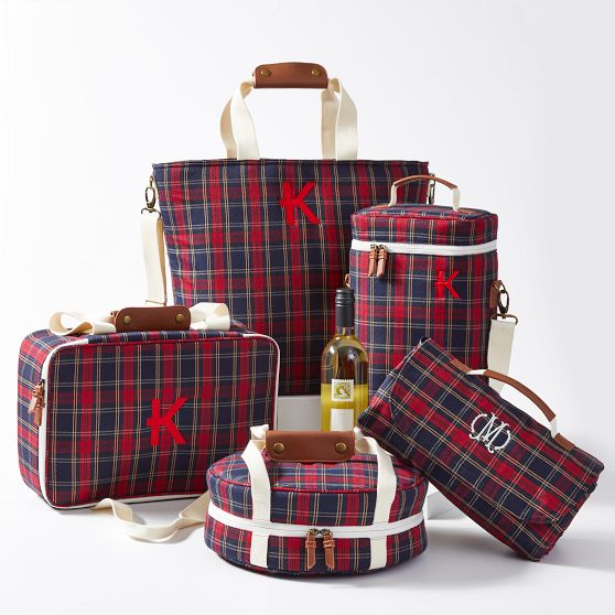 Plaid Insulated Zipper Tote
