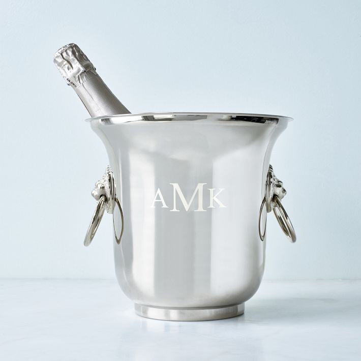 Monogrammed Silver Ice Bucket Mark and Graham