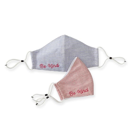 Striped Cotton Face Masks, Set of 2