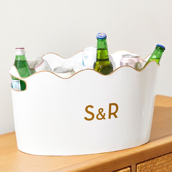 Scalloped Gold Rim Party Tub