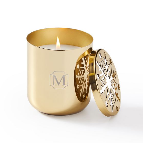 Gold Snowflake Candle