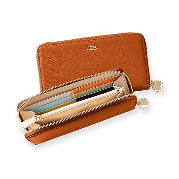 Essential Leather Wallet, Caramel, Foil