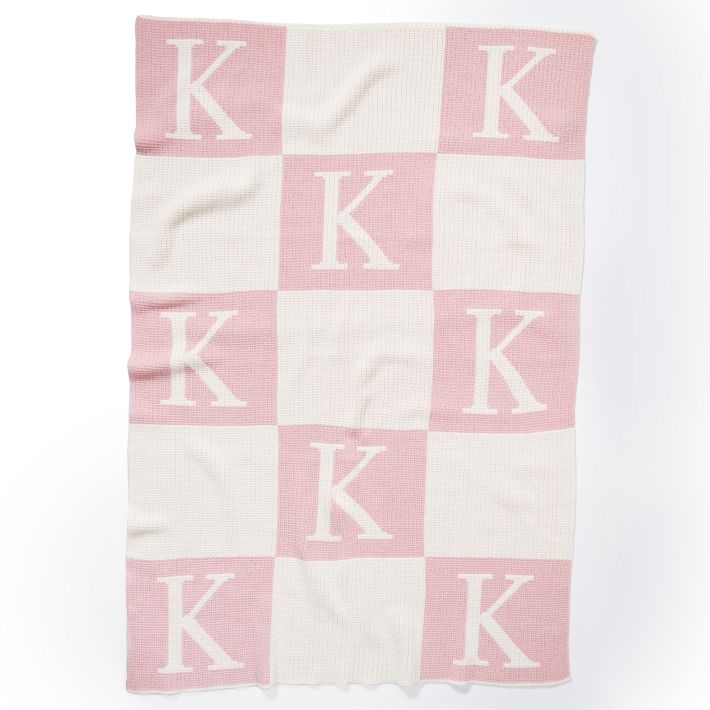 Initial Block Baby Crib Blanket