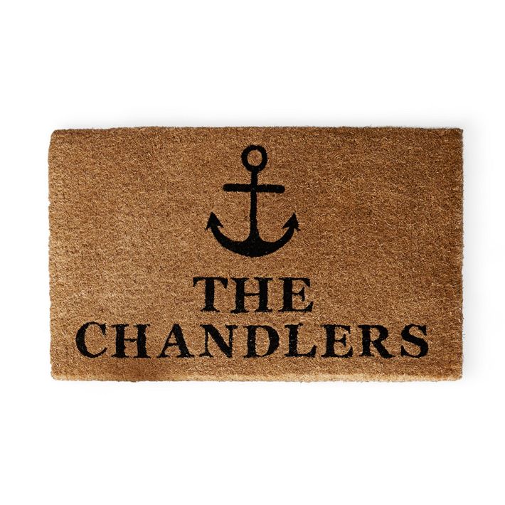 Personalized Doormat, Personalized, Anchor, Black