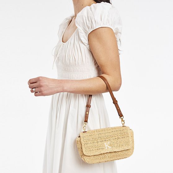 Antibes Handwoven Raffia Shoulder Bag