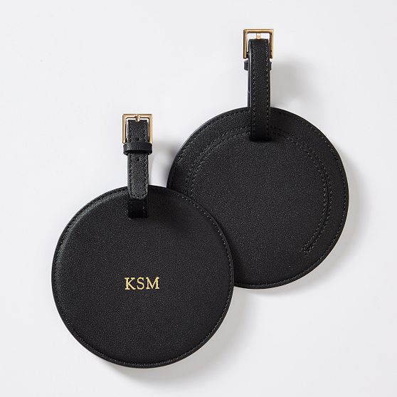 Fillmore Vegan Leather Circle Luggage Tag - Thumbnail 2