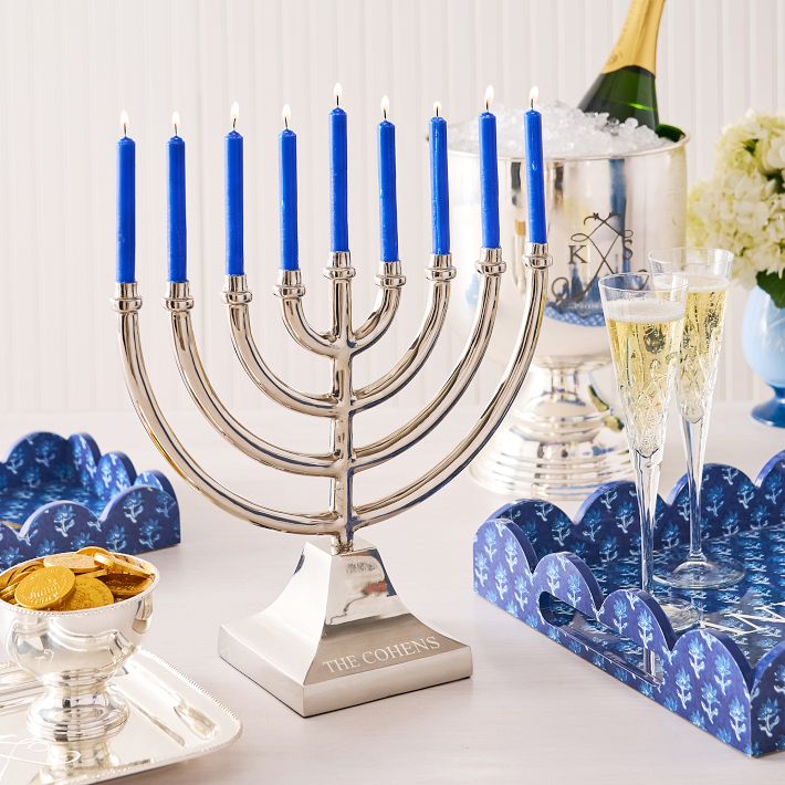 Personalized Silver Menorah