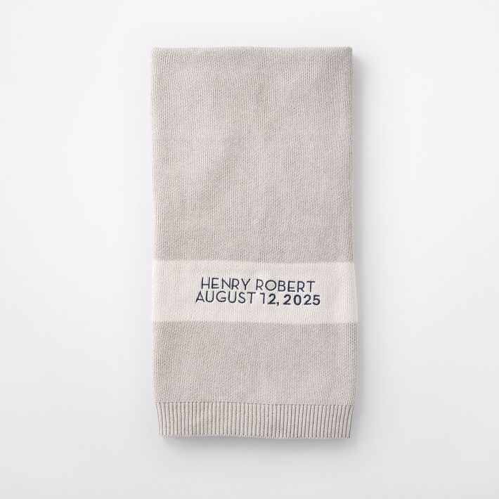 Cotton Cashmere Blend Stroller Blanket Personalized Baby Blanket