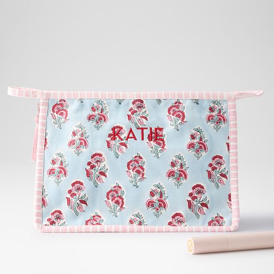 Block Print Canvas Pouch