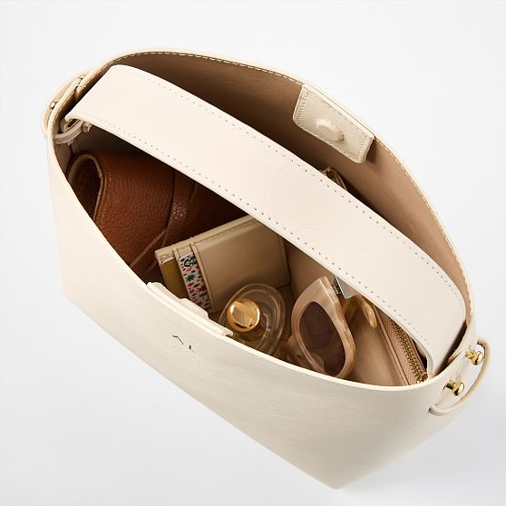 Leah Leather Bucket Crossbody