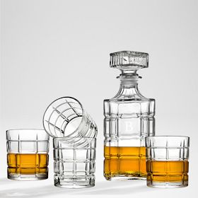 Windowpane Whiskey Decanter and Glasses Set